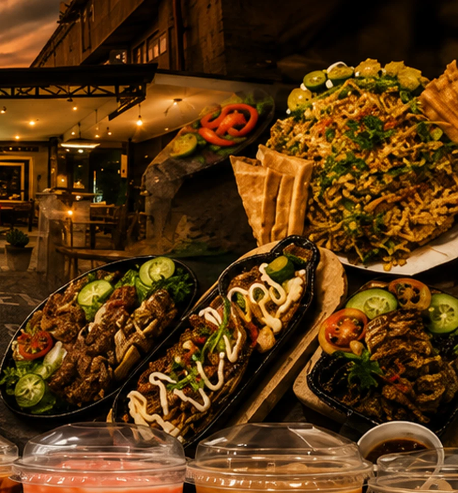 A generous food platter