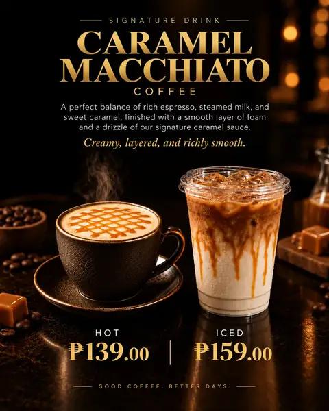 Caramel Macchiato menu poster
