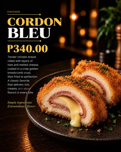 Cordon Bleu menu poster