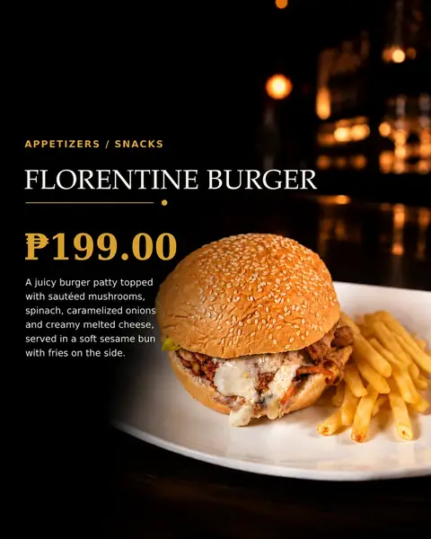 Florentine Burger menu poster
