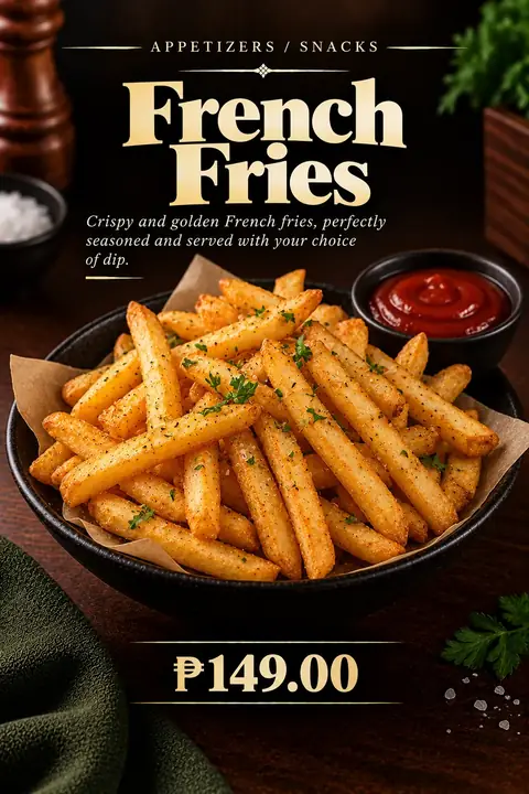 French Fries menu poster