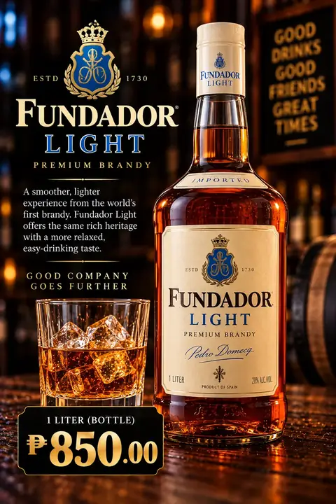 Fundador Light 1L menu poster