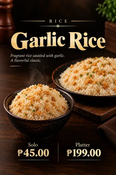 Garlic Rice menu poster