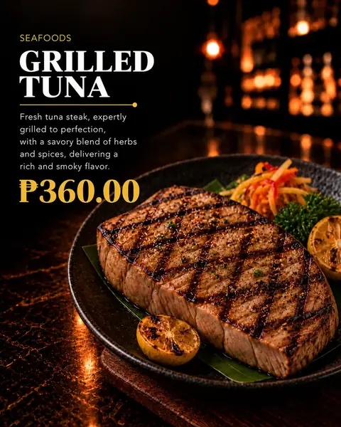 Grilled Tuna menu poster