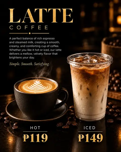 Latte menu poster