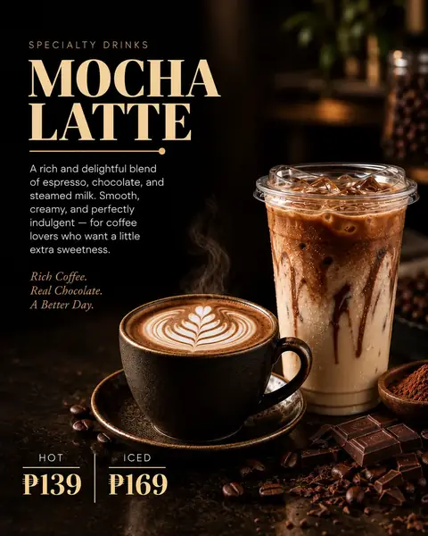 Mocha Latte menu poster