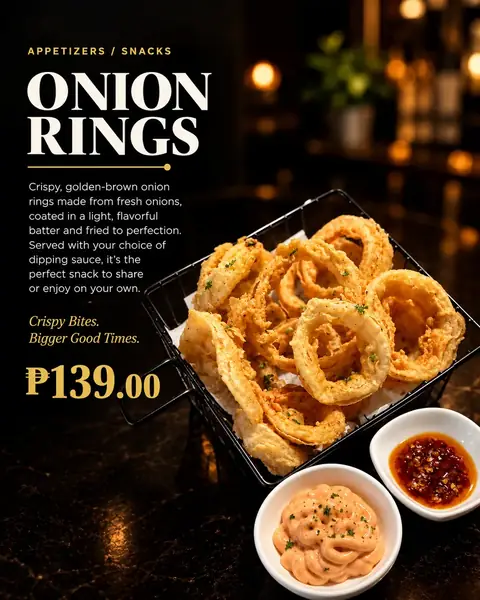 Onion Rings menu poster
