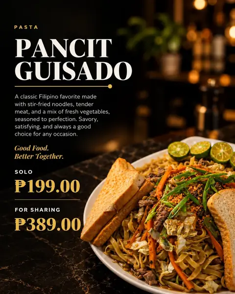 Pancit Guisado menu poster