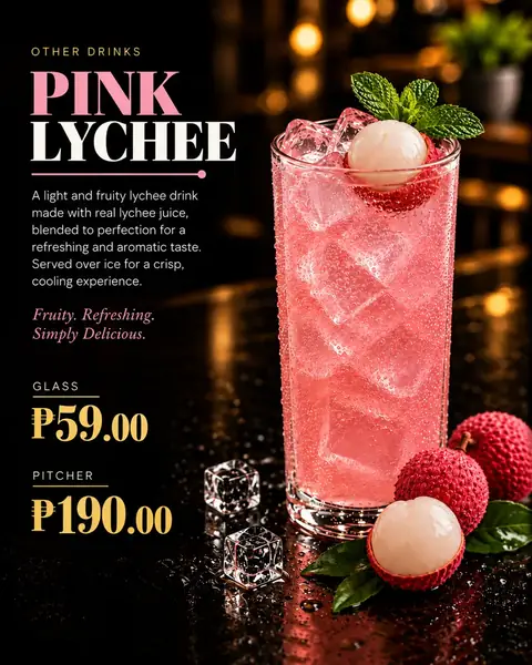 Pink Lychee menu poster