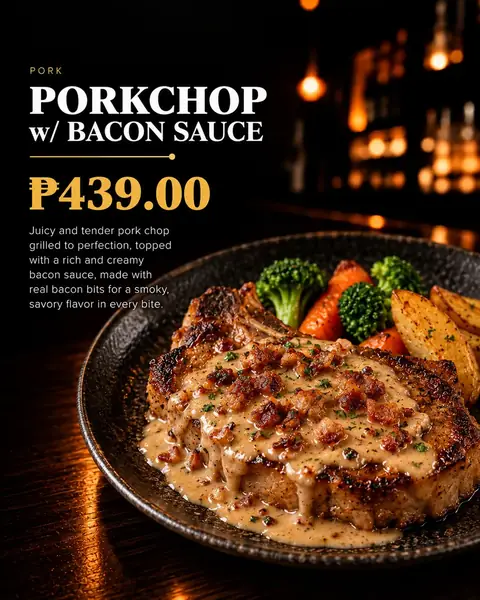 Pork Chop w/ Bacon Sauce menu poster