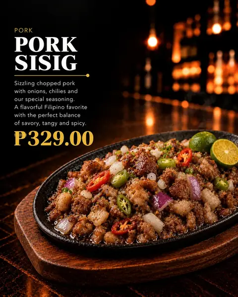Pork Sisig menu poster
