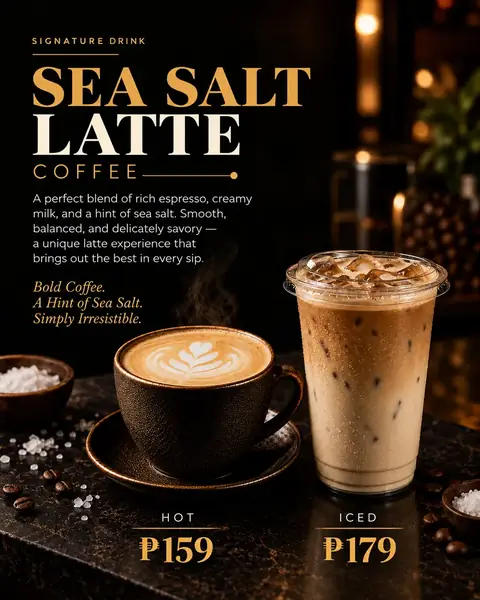 Sea Salt Latte menu poster