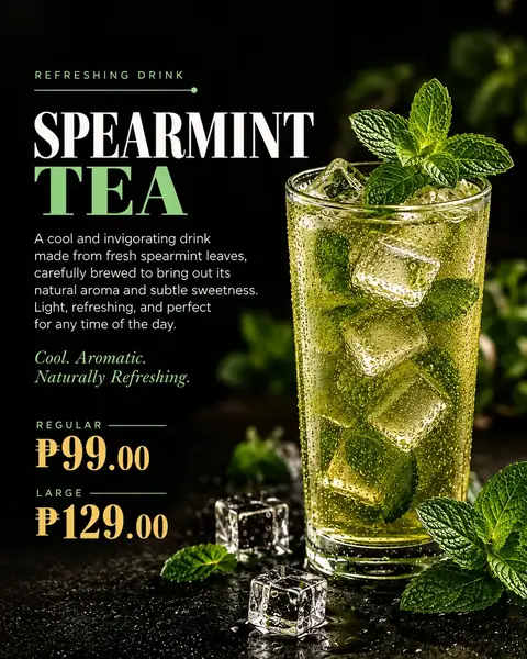 Spearmint Tea menu poster