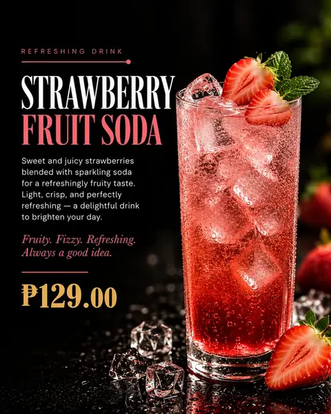 Strawberry menu poster